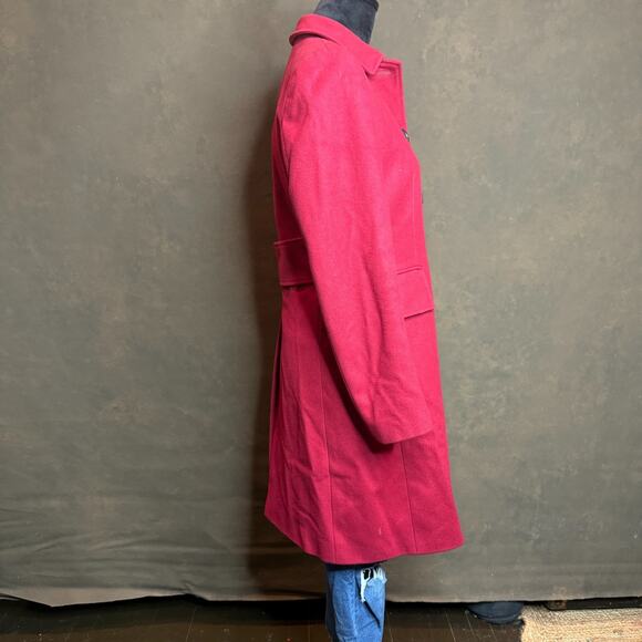 Banana Republic Women’s Red Wool Blend Coat Size Small Tailored Button Classic - Picture 5 of 11